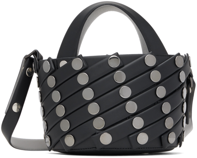 Shop Issey Miyake Black Sparkle Spiral Grid Bag In 15 Black