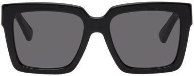 Shop Bottega Veneta Black Square Sunglasses In 001 Shiny Black