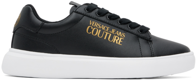 Shop Versace Jeans Couture Black Logo Light Sneakers In E899 Black