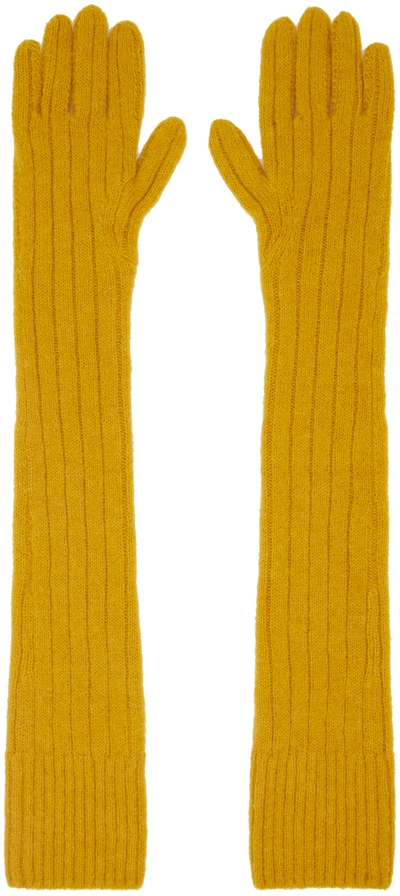 Shop Dries Van Noten Yellow Long Gloves In 202 Yellow