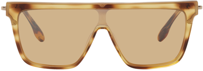 Shop Victoria Beckham Tortoiseshell Shield Sunglasses In 222