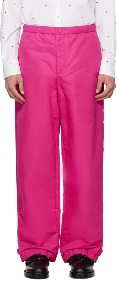 Shop Valentino Pink Roman Stud Lounge Pants In Uwt Pink Pp
