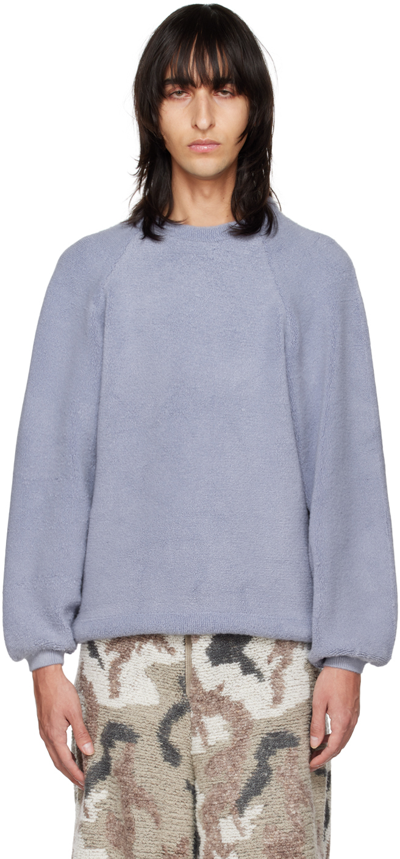 Shop Isa Boulder Ssense Exclusive Blue Towel Sweatshirt In Cornblue
