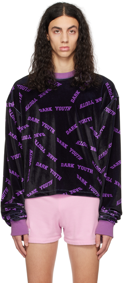 Shop Liberal Youth Ministry Ssense Exclusive Black & Purple Dark Youth Long Sleeve T-shirt In 1 Black Purple