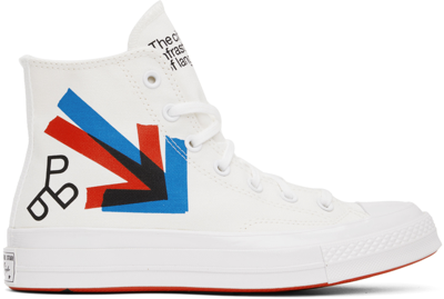 Shop Converse White Patta & Experimental Jetset Edition Chuck 70 Sneakers In White/fiery Red/diva