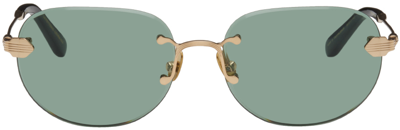 Shop Lunetterie Générale Gold Lost In Translation Sunglasses In Black/18k Gold-solid