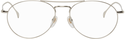 Shop Gucci Silver Aviator Glasses In Silver-silver-transp