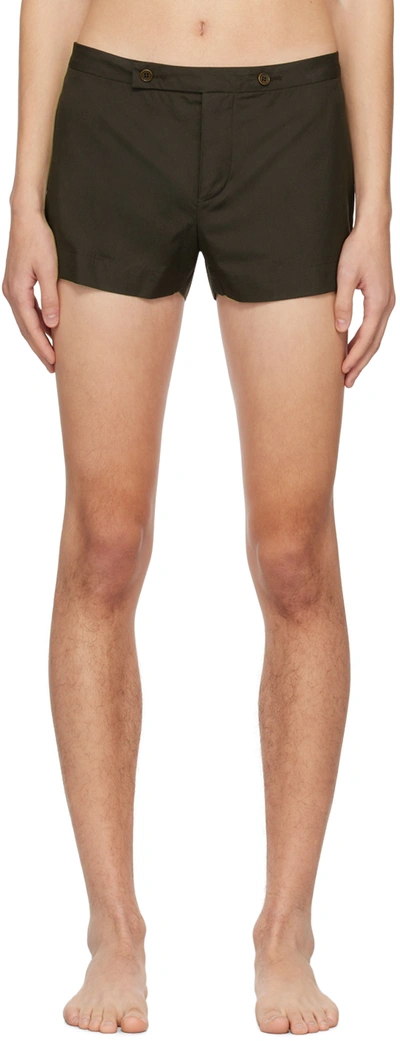 Meta Campania Collective Brown Paul Swim Shorts In 330 Dark Chocolate B