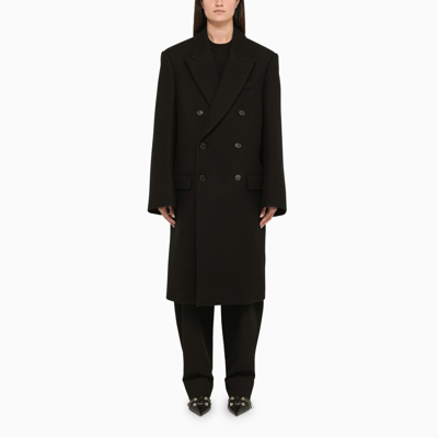 Shop Wardrobe.nyc Wide Black Wool Coat