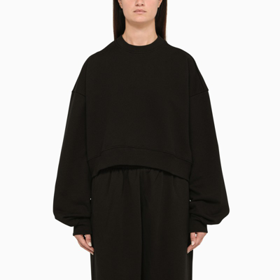 Shop Wardrobe.nyc | Black Cotton Crewneck Sweatshirt