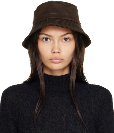 Shop Our Legacy Brown Mother-of-pearl Bucket Hat In Brown Exquisite Wool