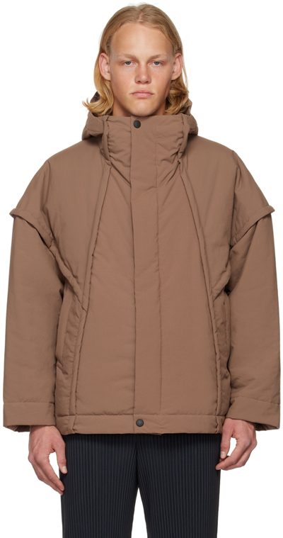 Shop Issey Miyake Brown Frame Coat In 44 Brown