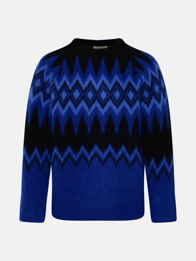 Shop Laneus Blue Mohair Blend Sweater
