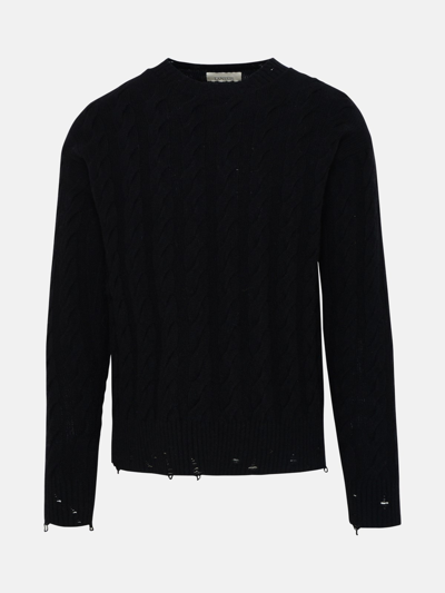 Shop Laneus Black Wool Blend Sweater