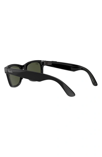 Shop Ray Ban Stories | Larger Wayfarer 53mm Smart Glasses In Black/ Dark Green