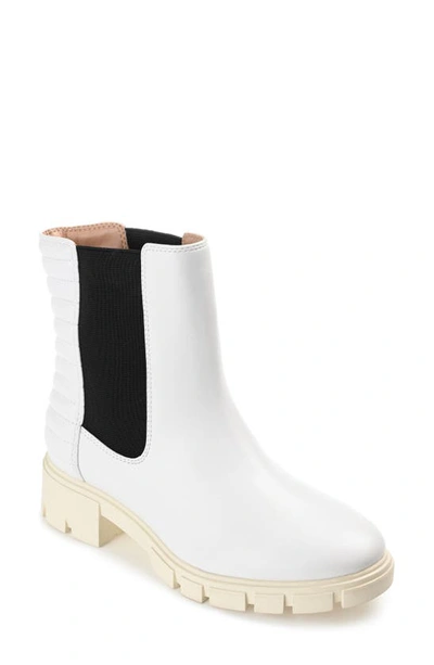 Journee Collection Tru Comfort Tatiana Lug Sole Chelsea Boot In White