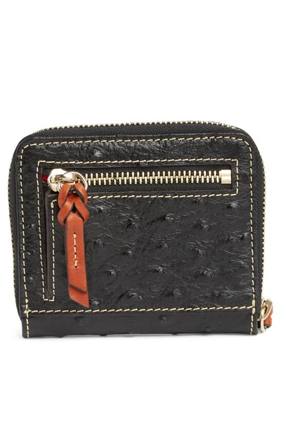 Shop Dooney & Bourke Leather Zip Wallet In Black