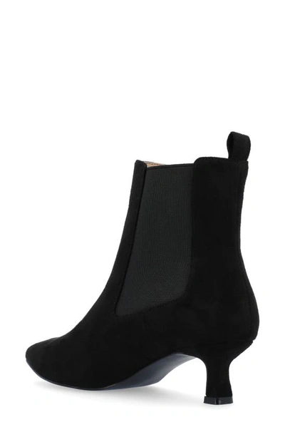 Journee Collection Pointed-toe Vegan Leather Bootie In Black