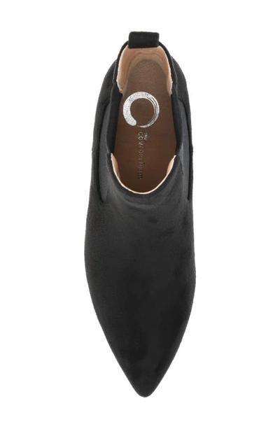 Journee Collection Pointed-toe Vegan Leather Bootie In Black