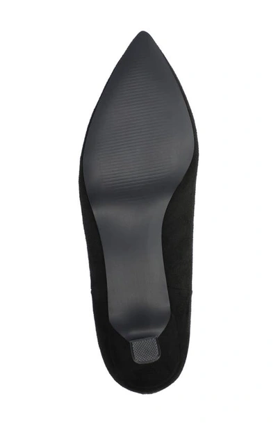 Journee Collection Pointed-toe Vegan Leather Bootie In Black