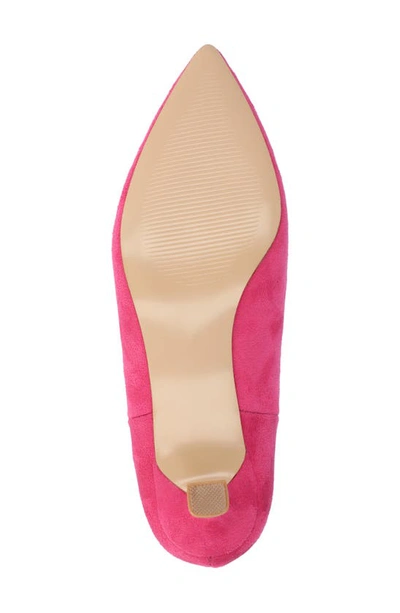 Journee Collection Pointed-toe Vegan Leather Bootie In Fuchsia