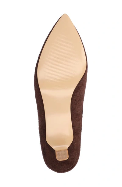 Journee Collection Pointed-toe Vegan Leather Bootie In Brown
