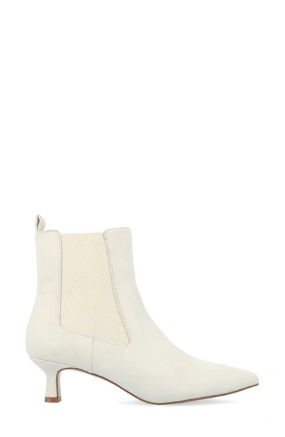 Journee Collection Elitta Vegan Leather Chelsea Bootie In Ivory