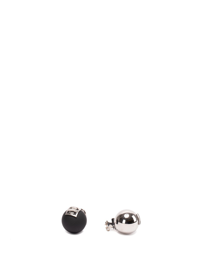 Shop Givenchy `4g` Pearl Chunky Asymetrical Studs In Nero