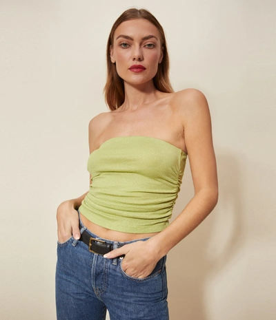 Michael Stars Alexis Shine Tube Top In Lime