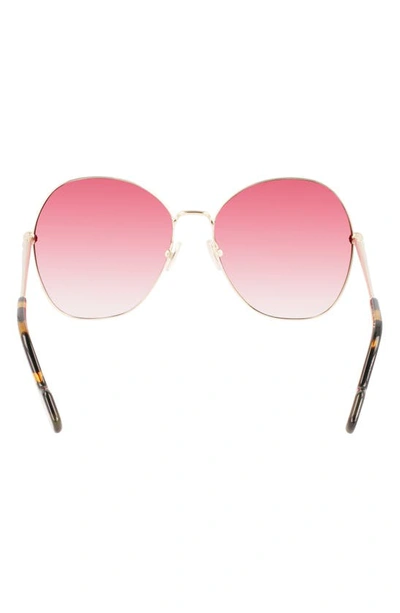 Shop Lanvin Arpege 59mm Tinted Round Sunglasses In Gold/ Gradient Coral