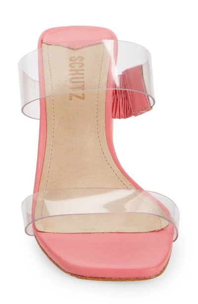 Shop Schutz Ariella Sandal In Transparente/ Shell Pink