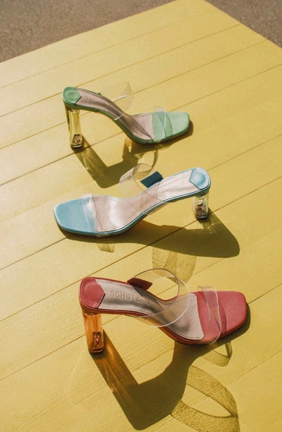 Shop Schutz Ariella Sandal In Transparente/ Shell Pink