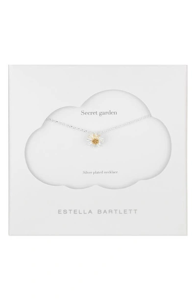 Shop Estella Bartlett Wildflower Necklace In Silver