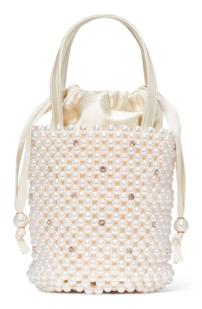 Shop Kate Spade Imitation Pearl & Crystal Bucket Bag In Iridescent Multi