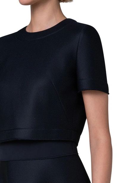 Akris Techno Grid Fit & Flare Dress In 009 Black