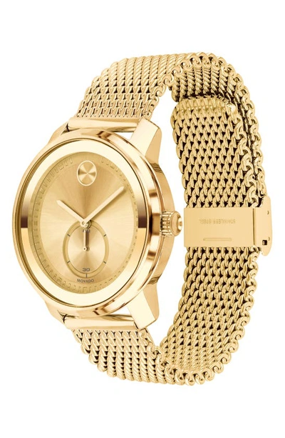 Shop Movado Bold Mesh Bracelet Watch, 45mm In Gold