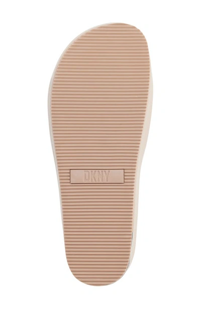 Shop Dkny Jasna Platform Slide Sandal In Gold Sand