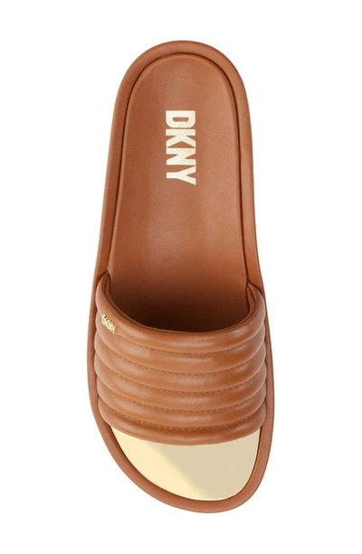 Shop Dkny Jasna Platform Slide Sandal In Dk Cognac