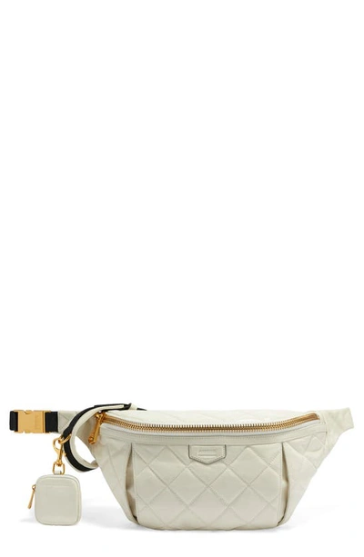 Shop Aimee Kestenberg Outta Here Large Belt Bag In Vanilla Ice Quilted