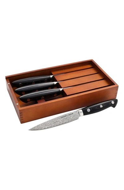Zwilling Kramer Euroline Damascus Collection 4-piece Steak Knives Set In Stainless Steel