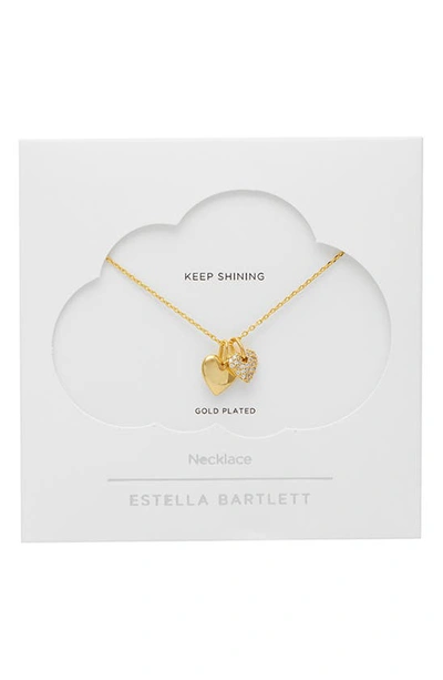 Shop Estella Bartlett Double Heart Charm Necklace In Gold