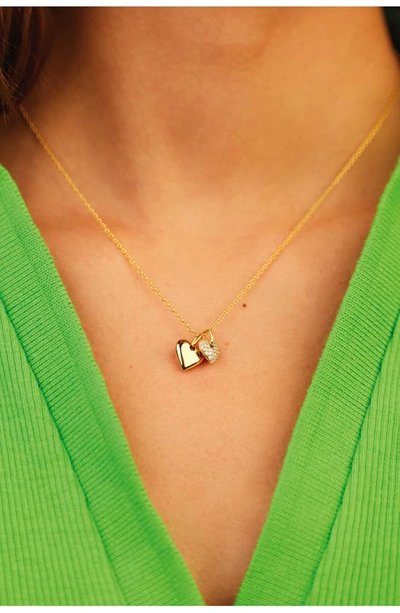 Shop Estella Bartlett Double Heart Charm Necklace In Gold