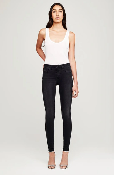 Shop L Agence Marguerite High Waist Skinny Jeans In Dark Graphite