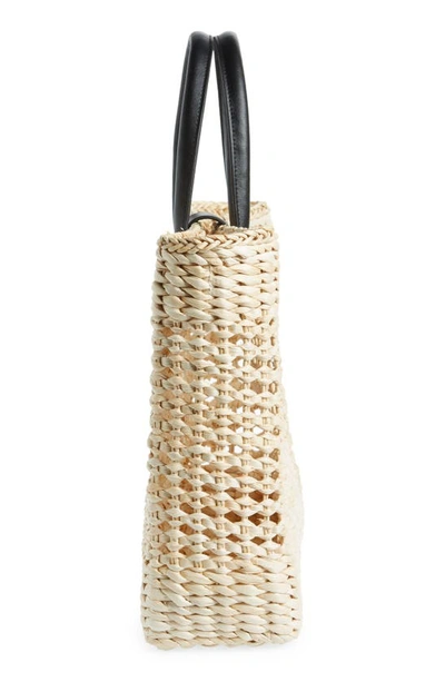 Shop Btb Los Angeles Oversize Jules Rattan Tote In Natural Black