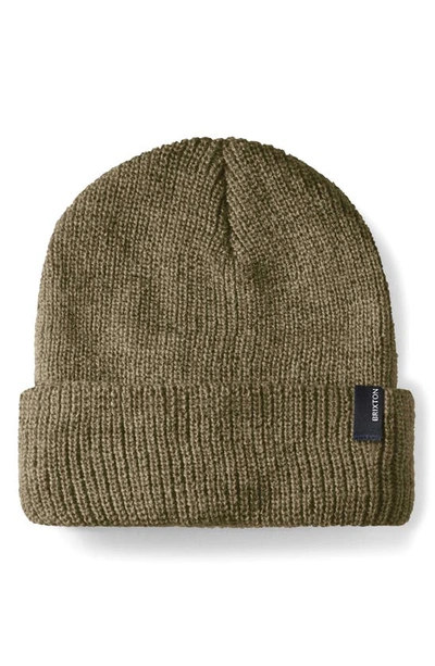 Shop Brixton Heist Beanie In Military Olive