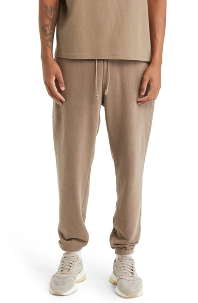 Shop Elwood Core Organic Cotton Brushed Terry Sweatpants In Vintage Brown