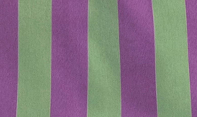 Shop Niluu Harper Stripe Crop Satin Pajama Top In Green Stripe