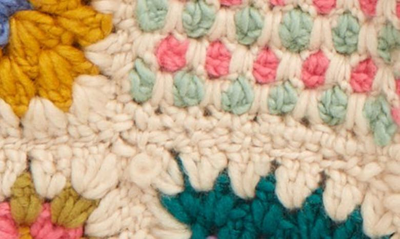 French Knot Woodstock Crochet Wool Scarf In Natural