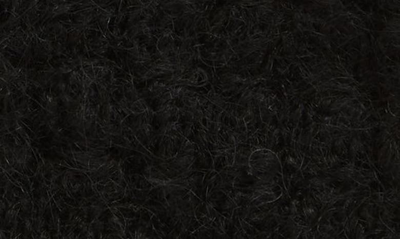 French Knot Mae Embroidered Fingerless Mohair & Wool Gloves In Black