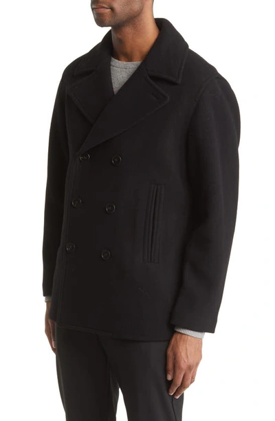 Shop Theory Wool Blend Peacoat In Black - 001